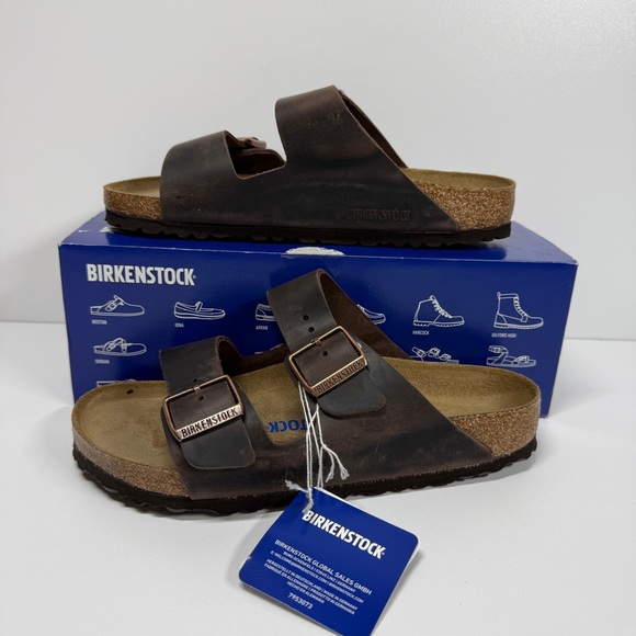 NIB • Birkenstock Arizona Soft Footbed Oiled Leather Size: 39 L8/M6 Normal Width - Picture 1 of 8